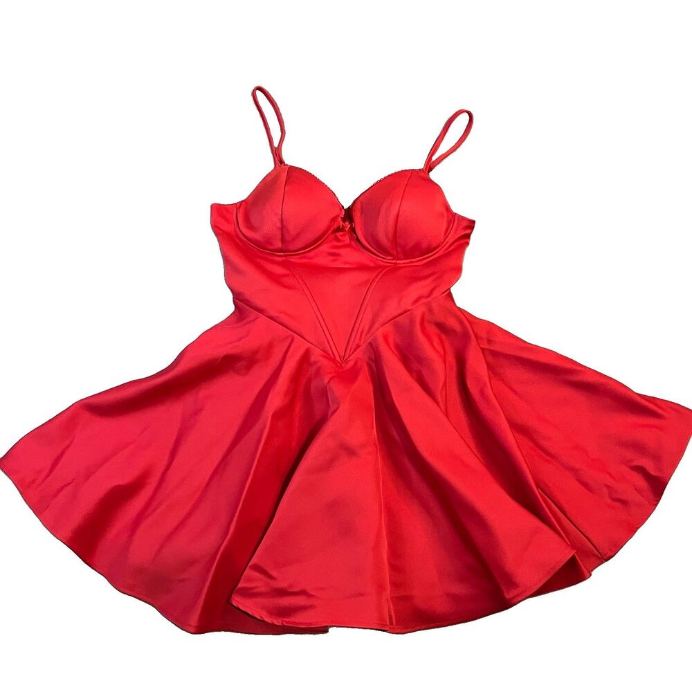 Fashion Nova Red Empire Waist Mini Dress Strappy Homecoming Prom Womens Size XS